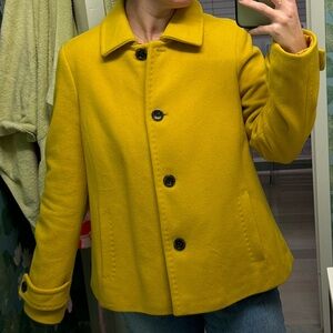 Wool and cashmere yellow peacoat